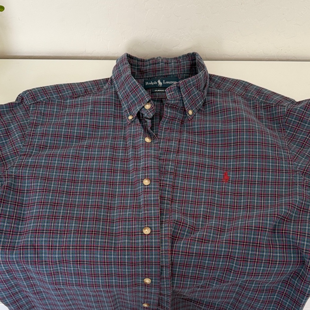 Polo by Ralph Lauren Men's Checkered Shirt - Blue and Red